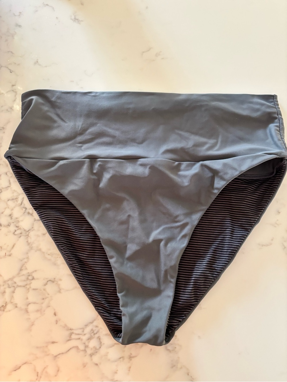 Women's Grey High-Waist Swim Bottoms - acacia